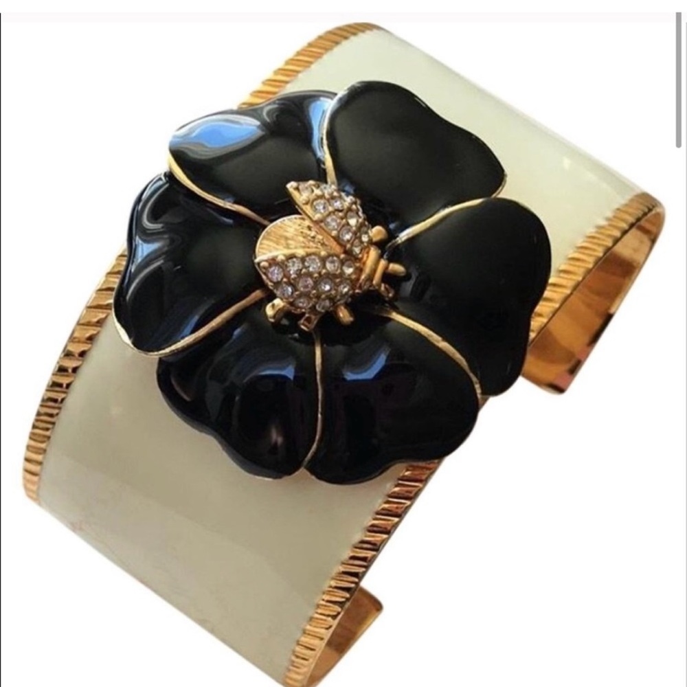 Stella & Dot Kelly Jeweled Lady Bug Cuff Bracelet